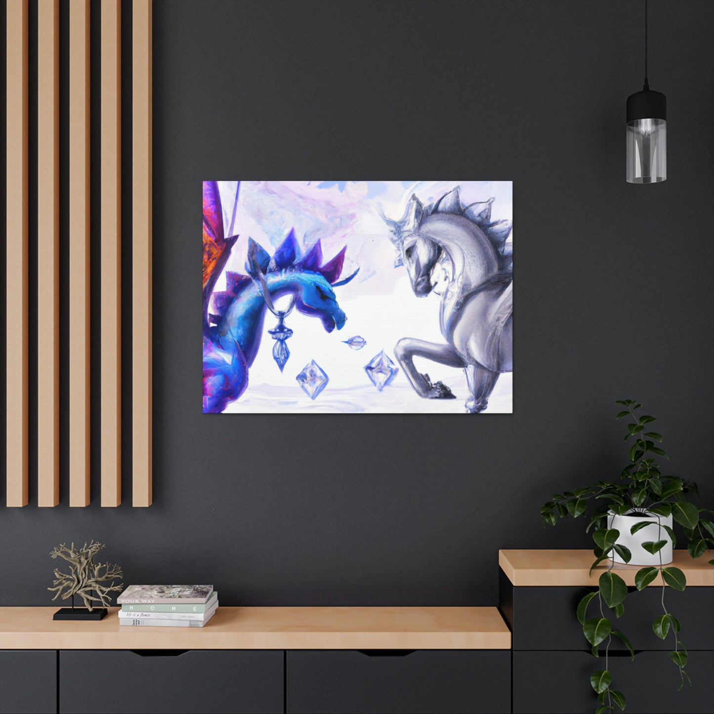 "The Crystal War: Dragon vs Pegasus" - The Alien Canva