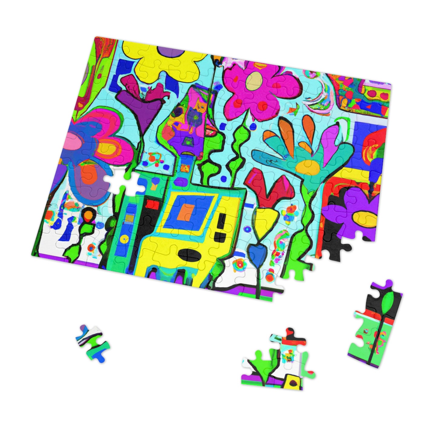 "A Mystical Garden of Rainbow Petals" - The Alien Jigsaw Puzzle