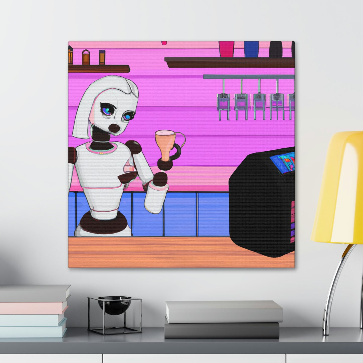 "Robo en una tierra extraña: el viaje del barista" - The Alien Canva