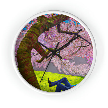 "A Moment of Calm Beneath the Cherry Blossoms" - The Alien Wall Clock