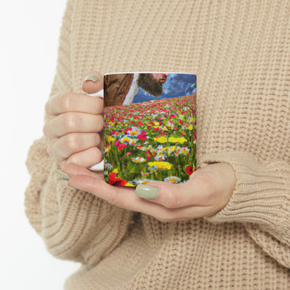 "A Blissful Tour of Floral Splendor" - The Alien Taza de cerámica 11 oz