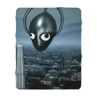 "A Distant Spark: An Alien's Search for Sanctuary in the City." - The Alien Sherpa Fleece Blanket