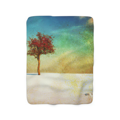 "Alone in the Snowy Meadow" - The Alien Sherpa Fleece Blanket