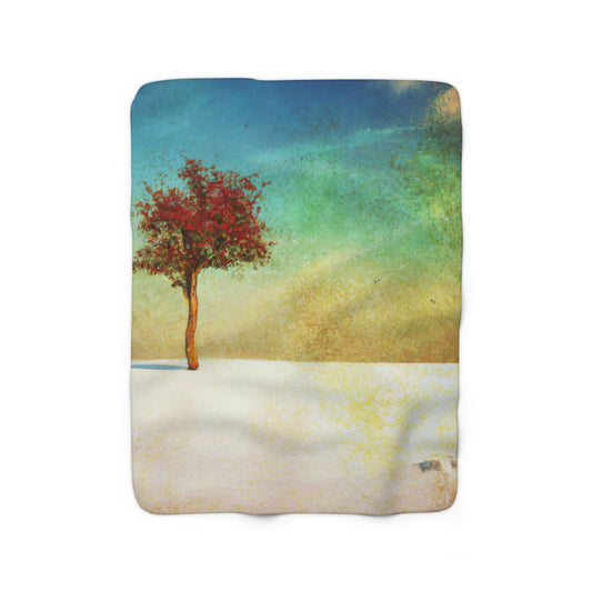 "Alone in the Snowy Meadow" - The Alien Sherpa Fleece Blanket