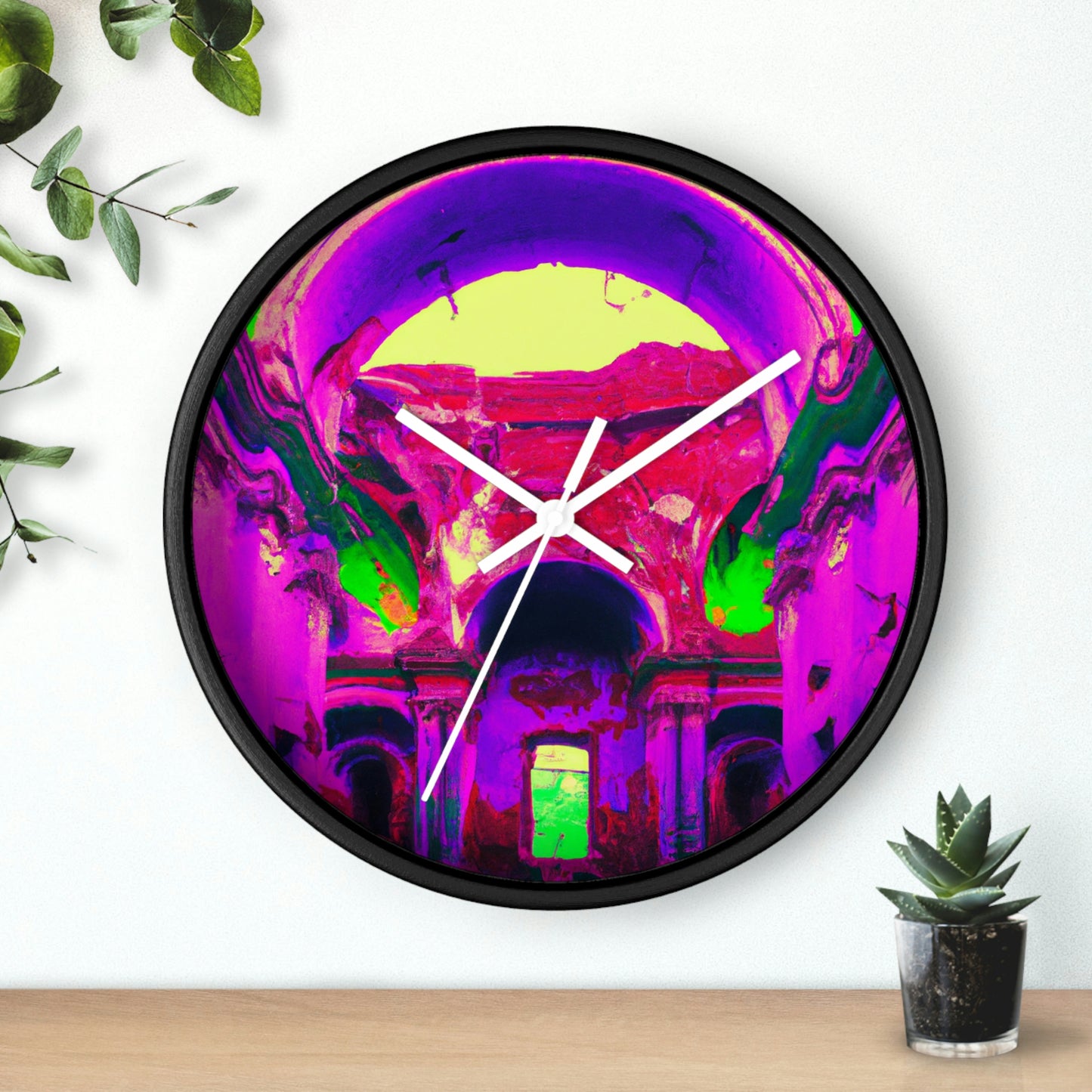 Locura mística: colores locos en la catedral olvidada - El reloj de pared alienígena