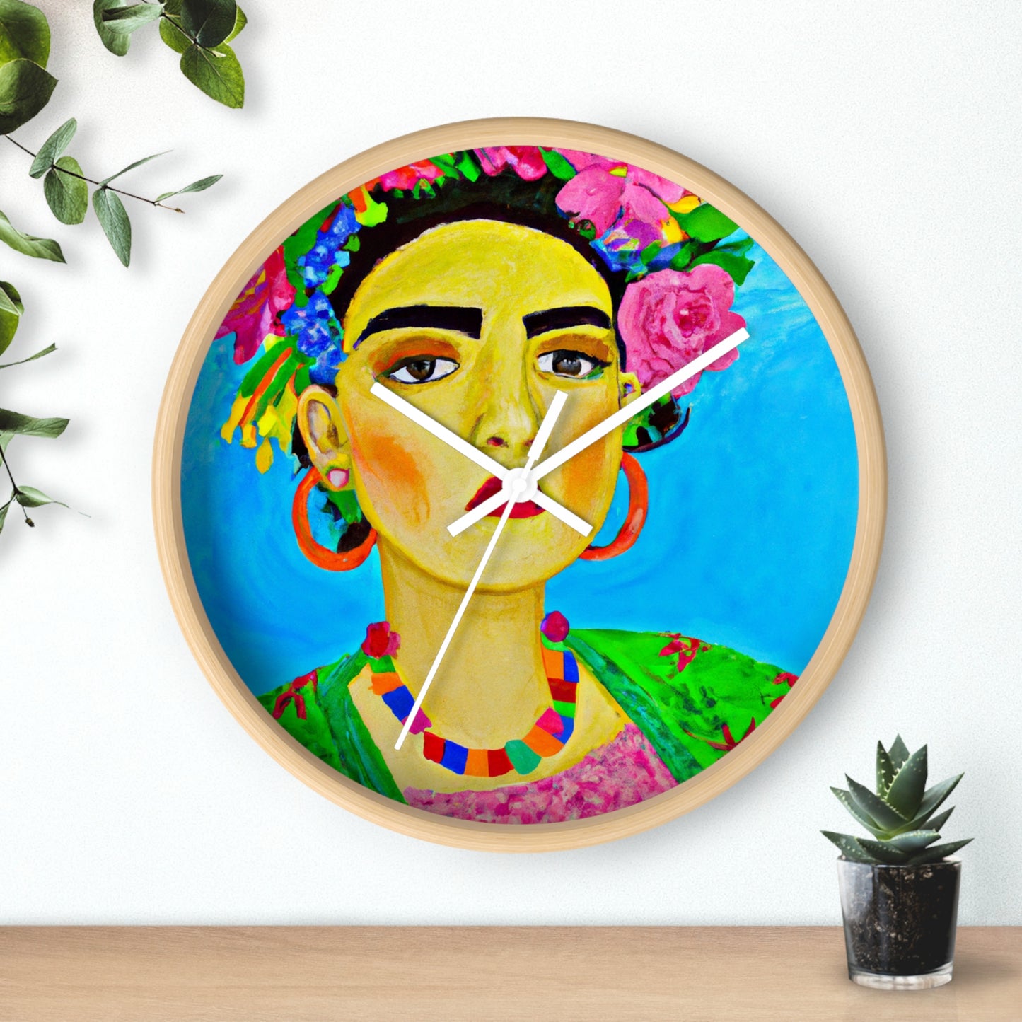 "Fierce and Free: Un tributo a las mujeres mexicanas inspirado en Frida Kahlo" - The Alien Wall Clock