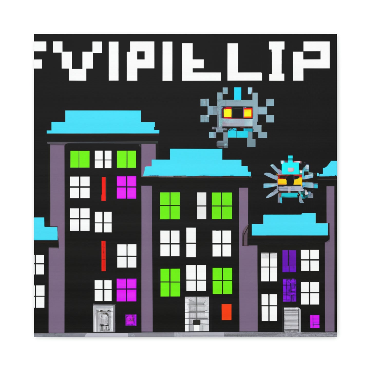 "City Defenders: Creative Space Invaders" - The Alien Canva