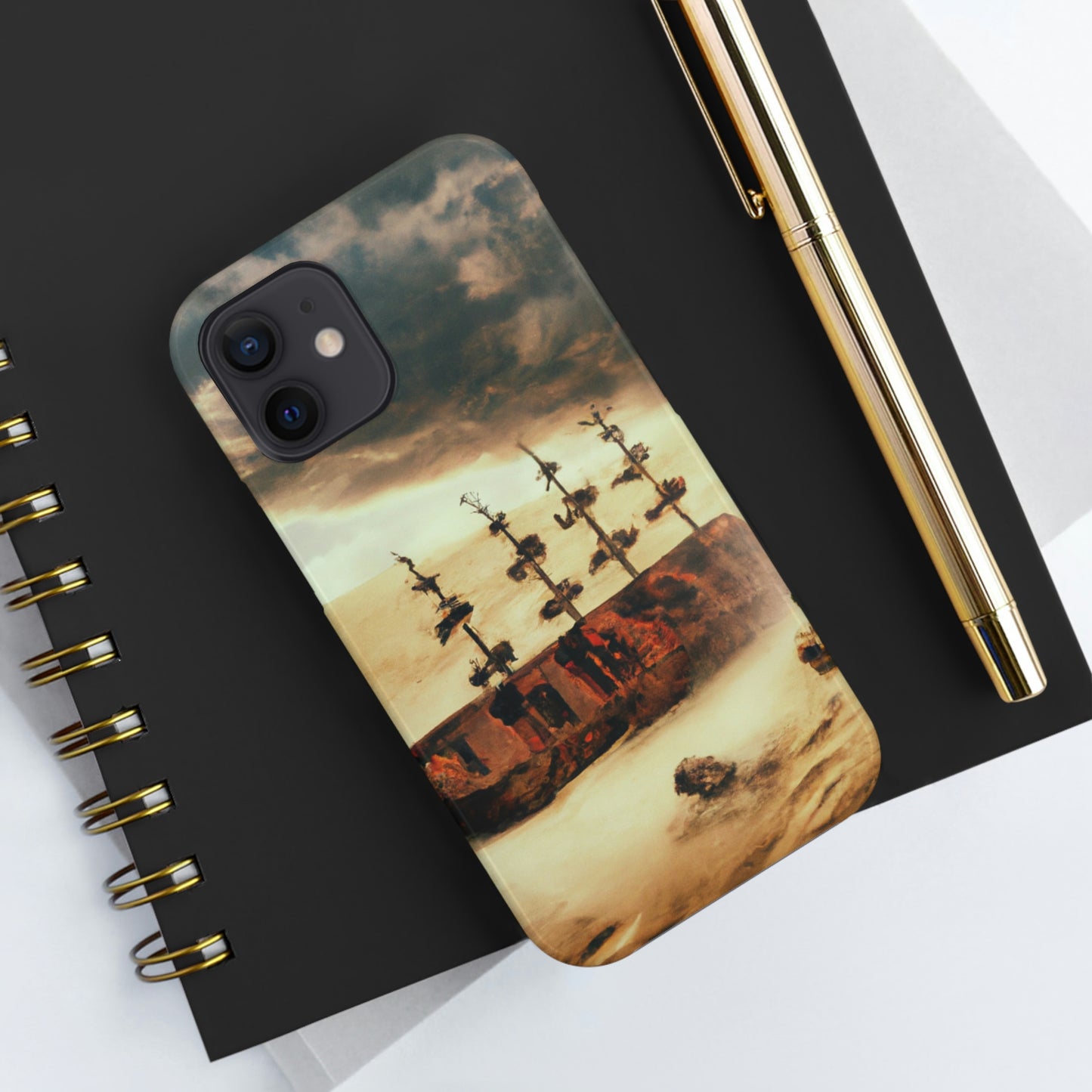 "Lost at Sea: Stranded On A Stormy Desert Island" - The Alien Tough Phone Cases