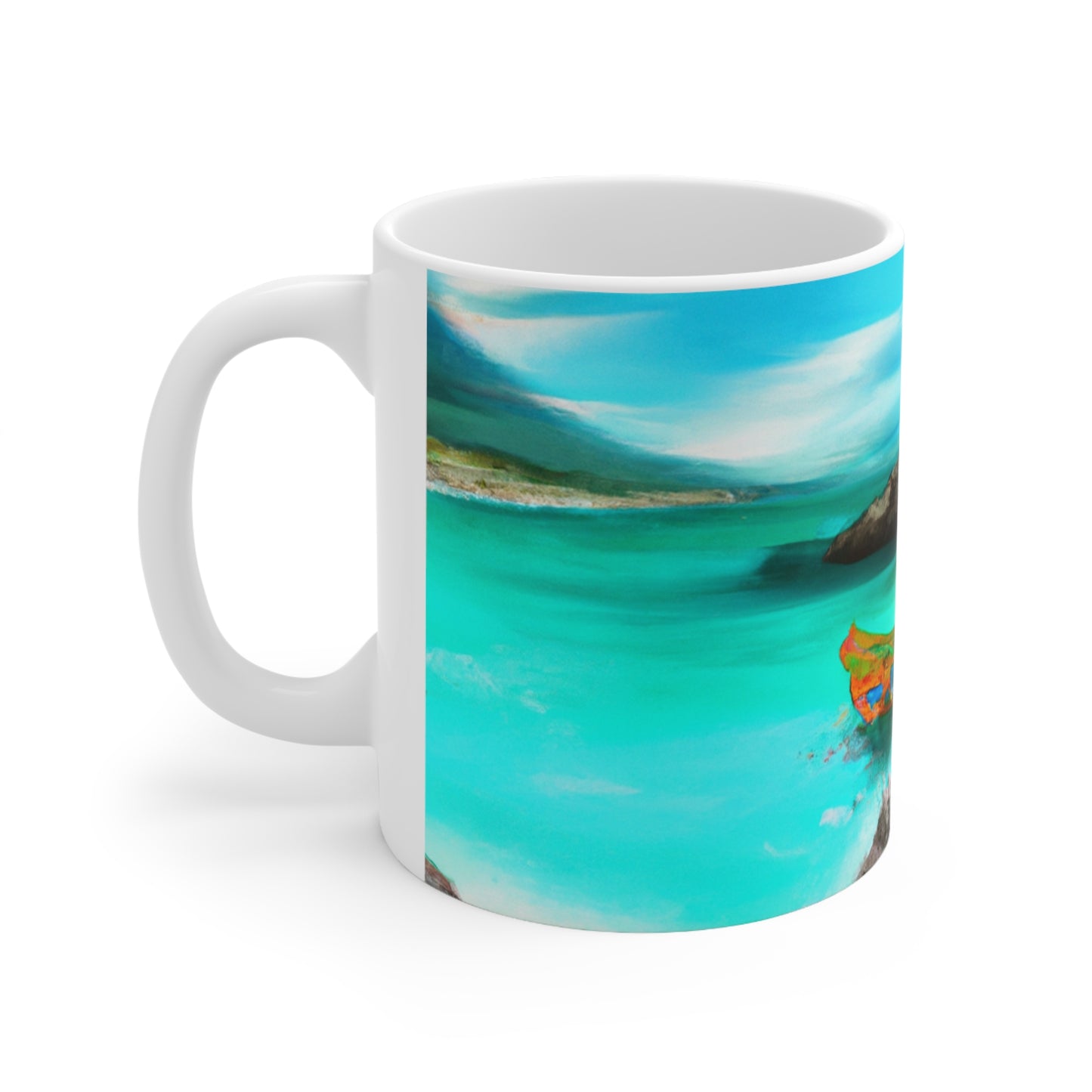 "Caribbean Fiesta on the Beach - A Digital Exploration of Mexican Culture" - The Alien Ceramic Mug 11 oz