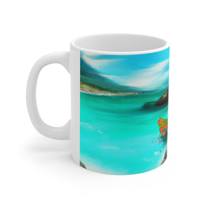 „Karibische Fiesta am Strand – Eine digitale Erkundung der mexikanischen Kultur“ – The Alien Keramiktasse 11 oz