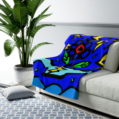 "A Bold Bloom Amidst the Storm" - The Alien Sherpa Fleece Blanket