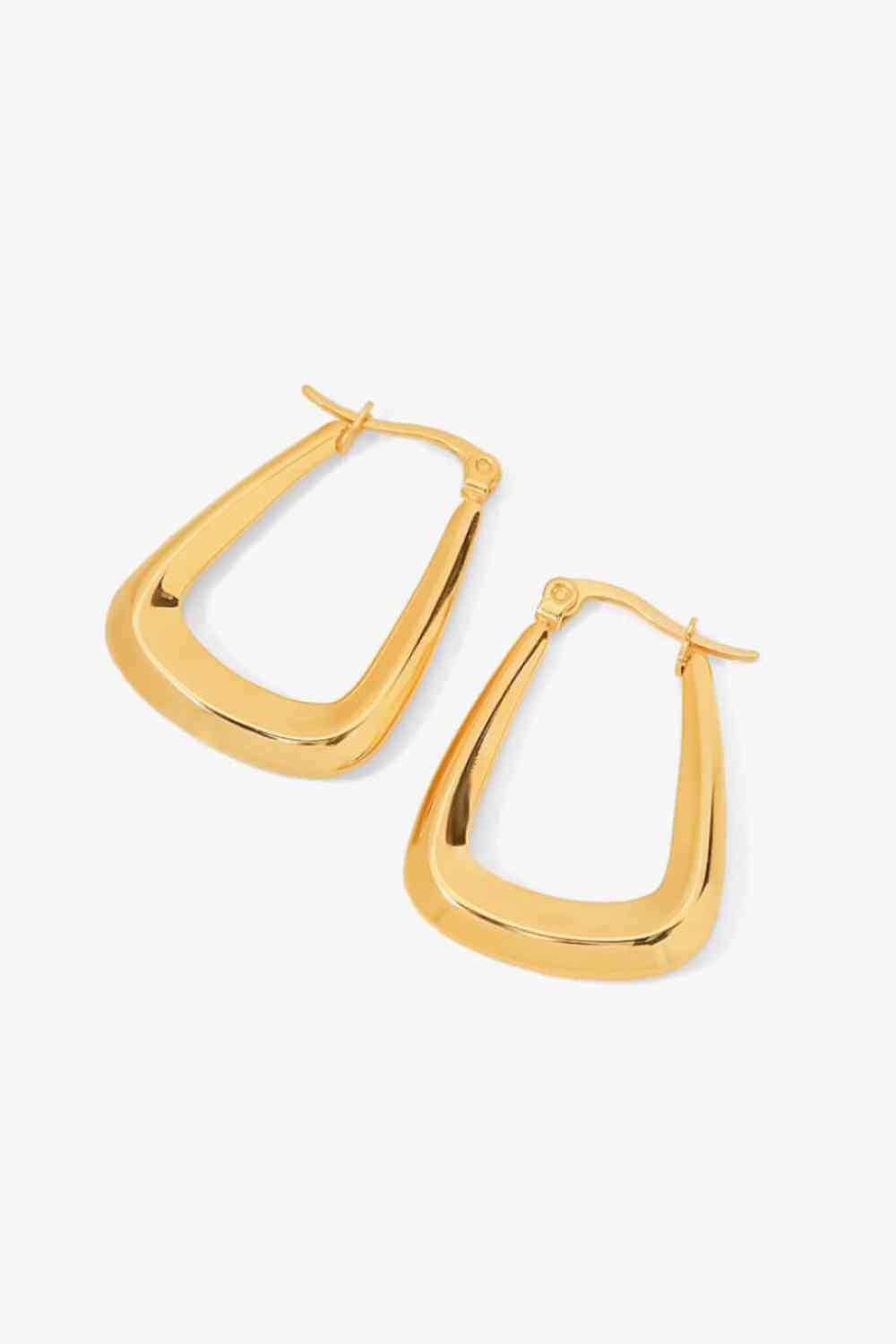 Pendientes Geométricos Bañados En Oro 18K