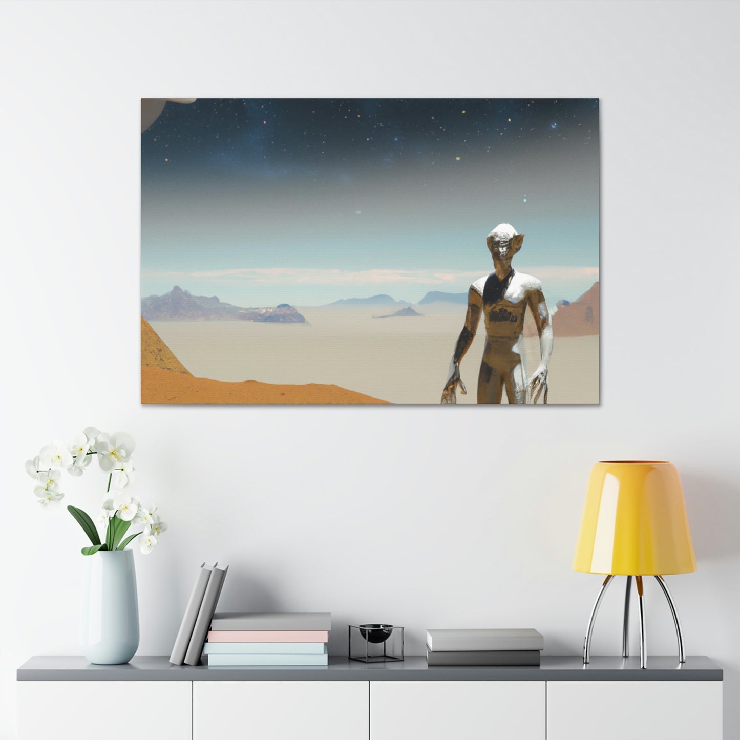 "Auf der Suche nach einem neuen Zuhause: Die Reise des einsamen Aliens" - The Alien Canva