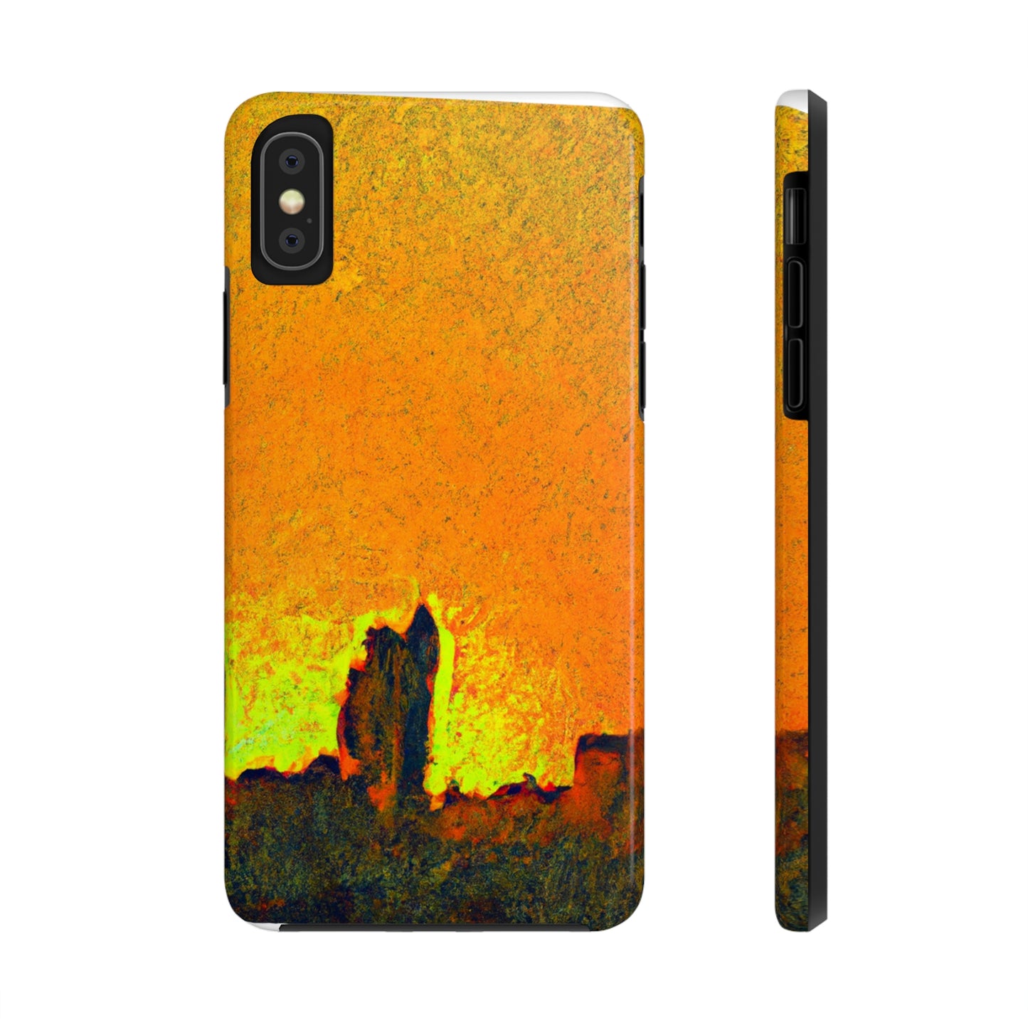 "Erleuchtet von der untergehenden Sonne: Enthüllung einer verborgenen Stadt" - The Alien Tough Phone Cases