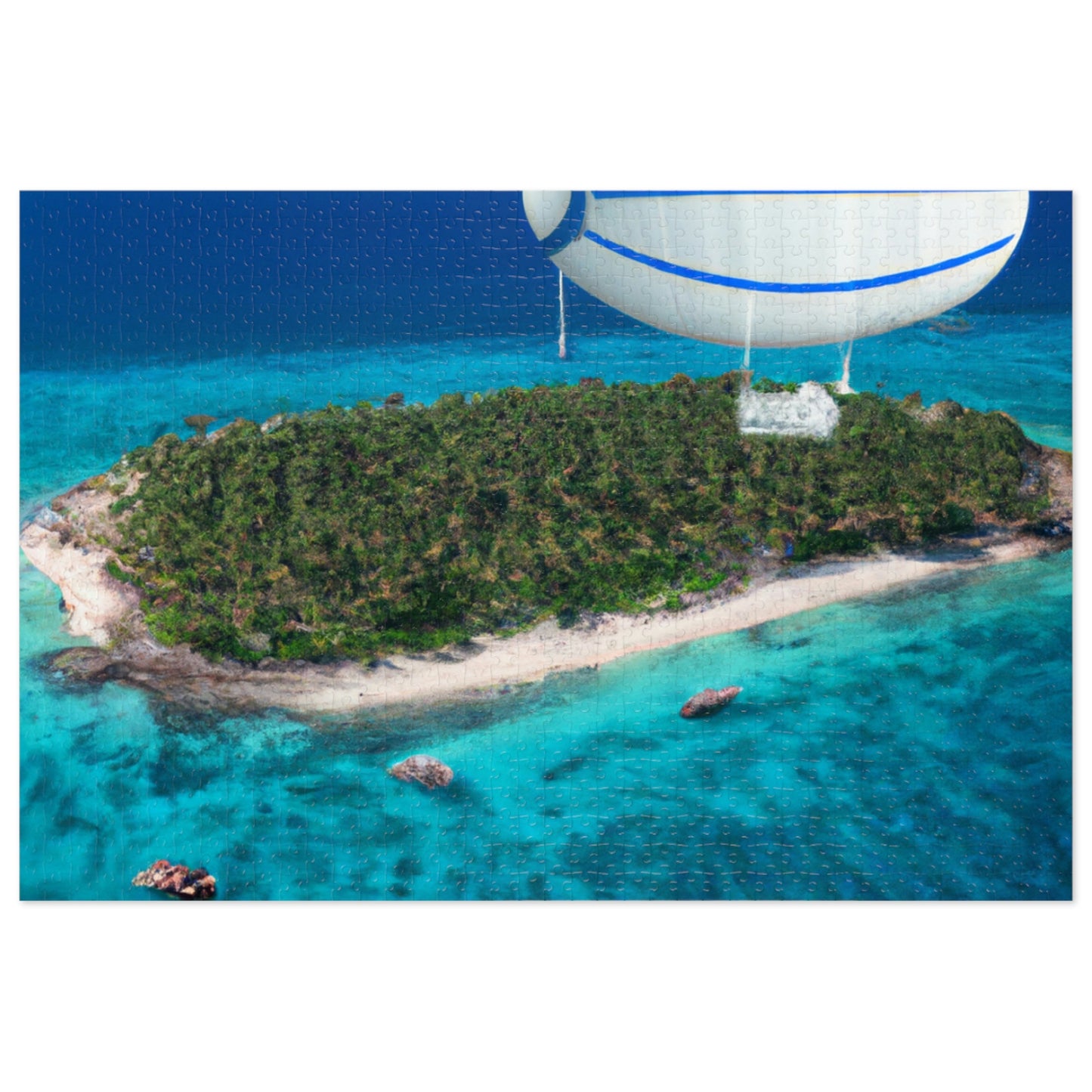 "Exploring Mystery Island by Airship" - The Alien Jigsaw Puzzle