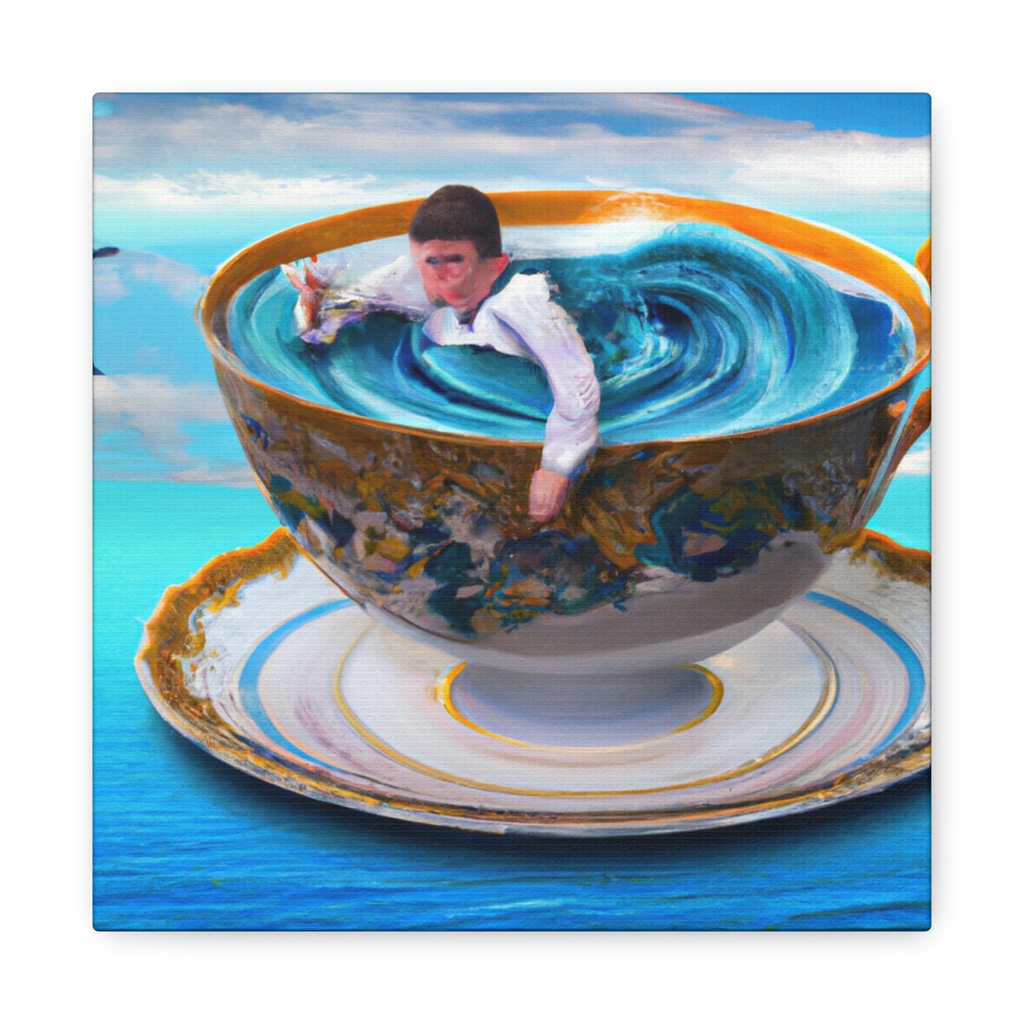 "Adrift in a China Cup: The Story of a Lost Child's Oceanic Adventure" - The Alien Canva