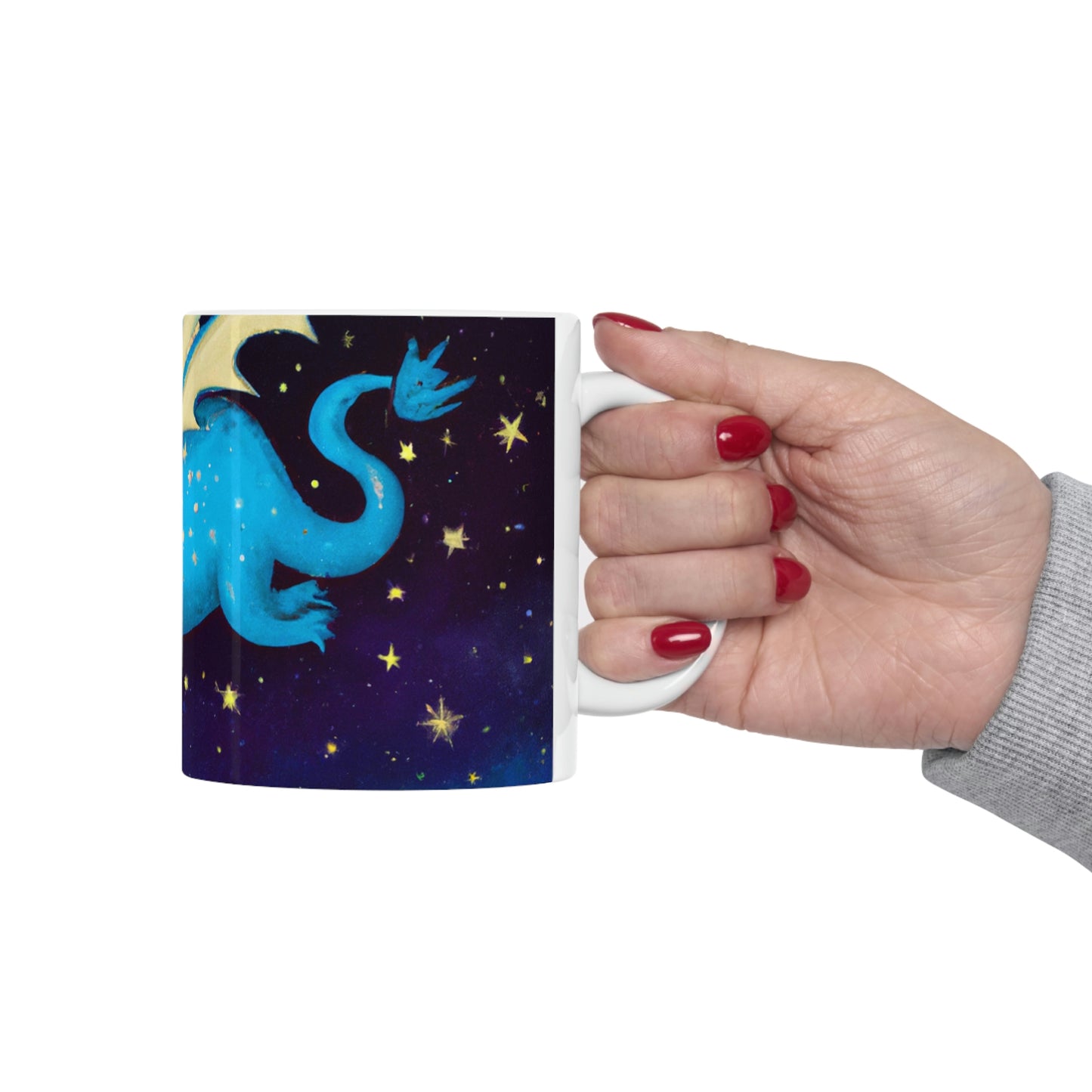 "Drifting Among the Stars: The Story of a Baby Dragon" - The Alien Ceramic Mug 11 oz