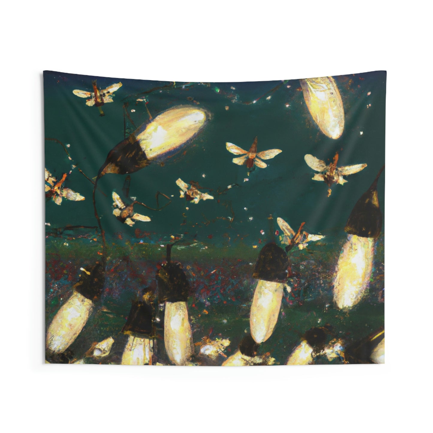 Twinkling Fireflies in the Evening Sky - The Alien Wall Tapestries