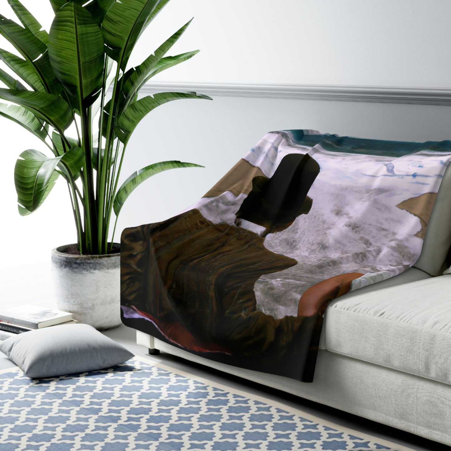 Sea-Swept Romance - The Alien Sherpa Fleece Blanket