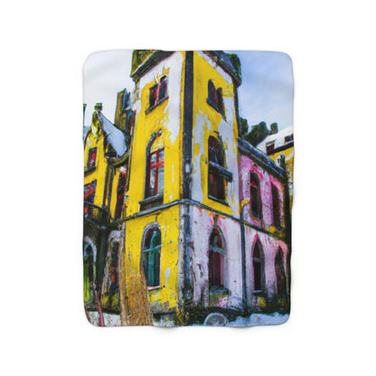 "Castillo de nieve y sombras" - The Alien Sherpa Fleece Blanket