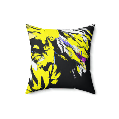 "Albert Einstein: A Pop Art Portrait" - The Alien Square Pillow