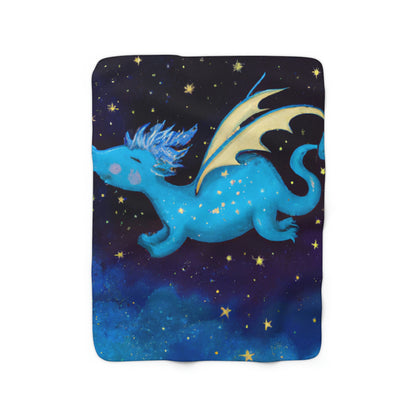 "Drifting Among the Stars: The Story of a Baby Dragon" - The Alien Sherpa Fleece Blanket