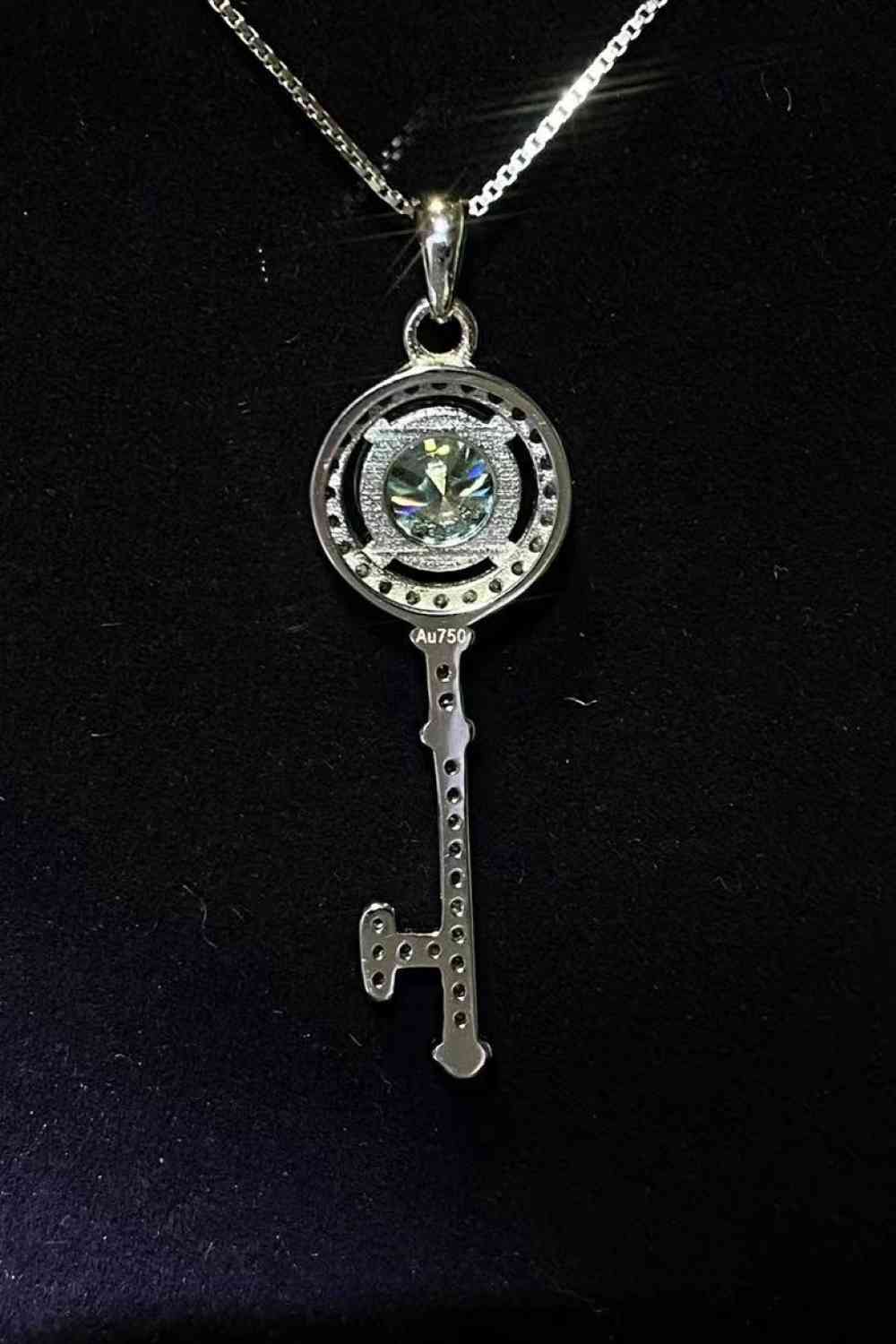 1 Karat Moissanit Schlüssel-Anhänger-Halskette