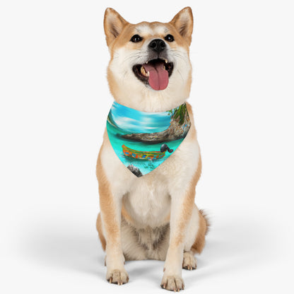 "Caribbean Fiesta on the Beach - A Digital Exploration of Mexican Culture" - The Alien Pet Bandana Collar