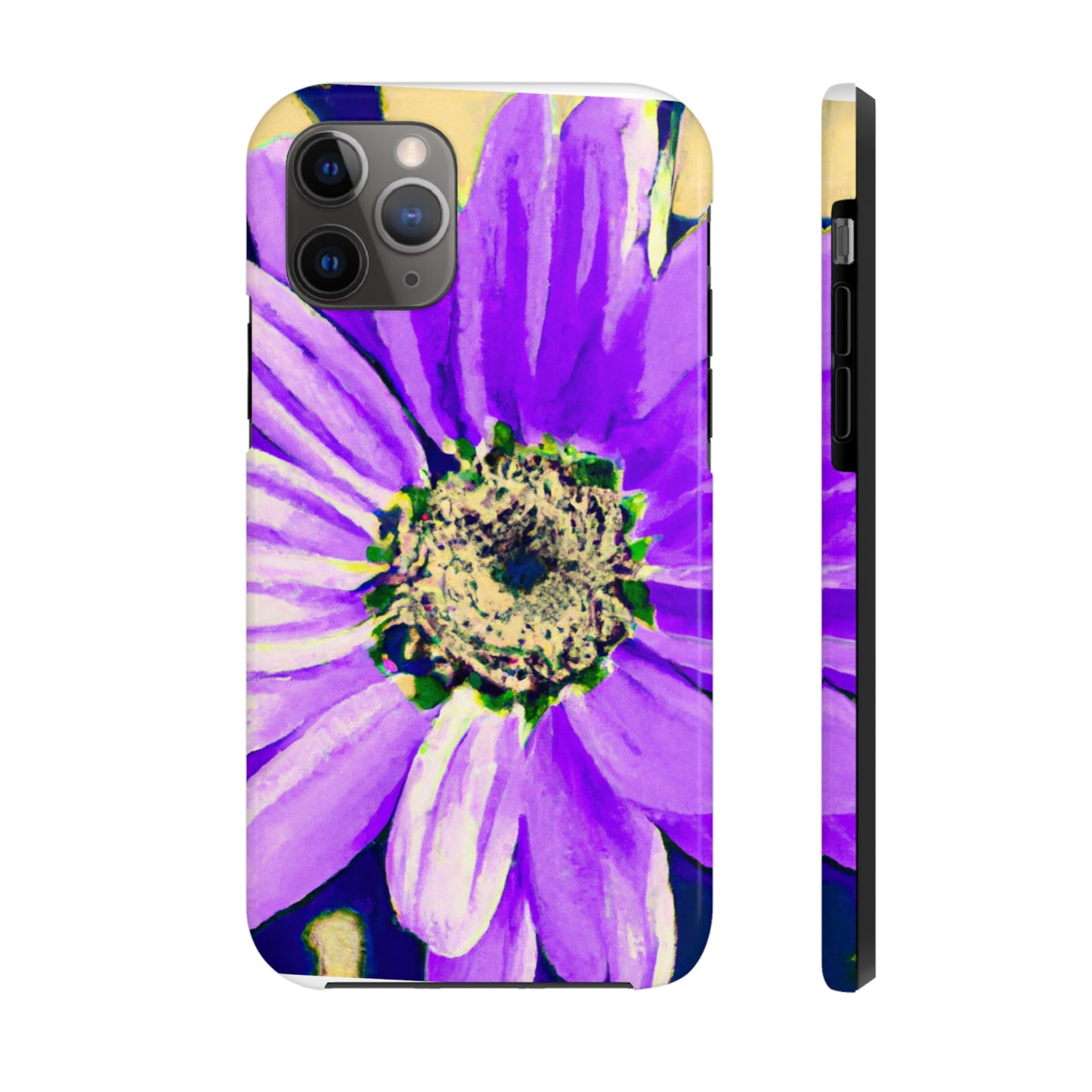 Lila Blütenblätter knallen: Kreieren Sie eine auffällige Gänseblümchen-Rosen-Fusion – The Alien Tough Phone Cases