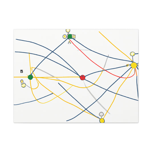 „Erforschung der dynamischen Topologie: Kunstvolle Visualisierung einer Netzwerkstruktur.“ - Das Alien-Canva