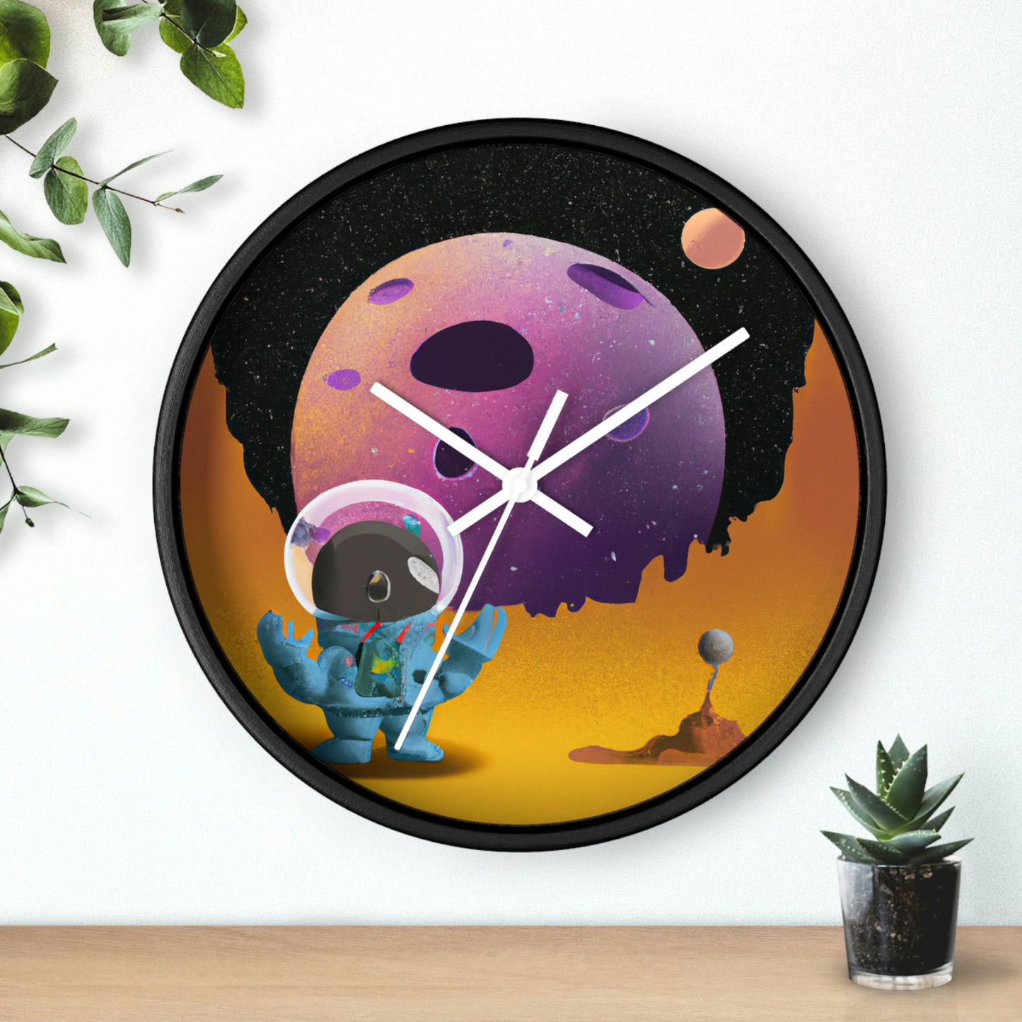 "Exploring the Unknown: The Adventures of a Space Captain and the Mysterious Planet" - The Alien Wall Clock