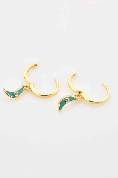 Zircon Moon Drop Huggie Earrings