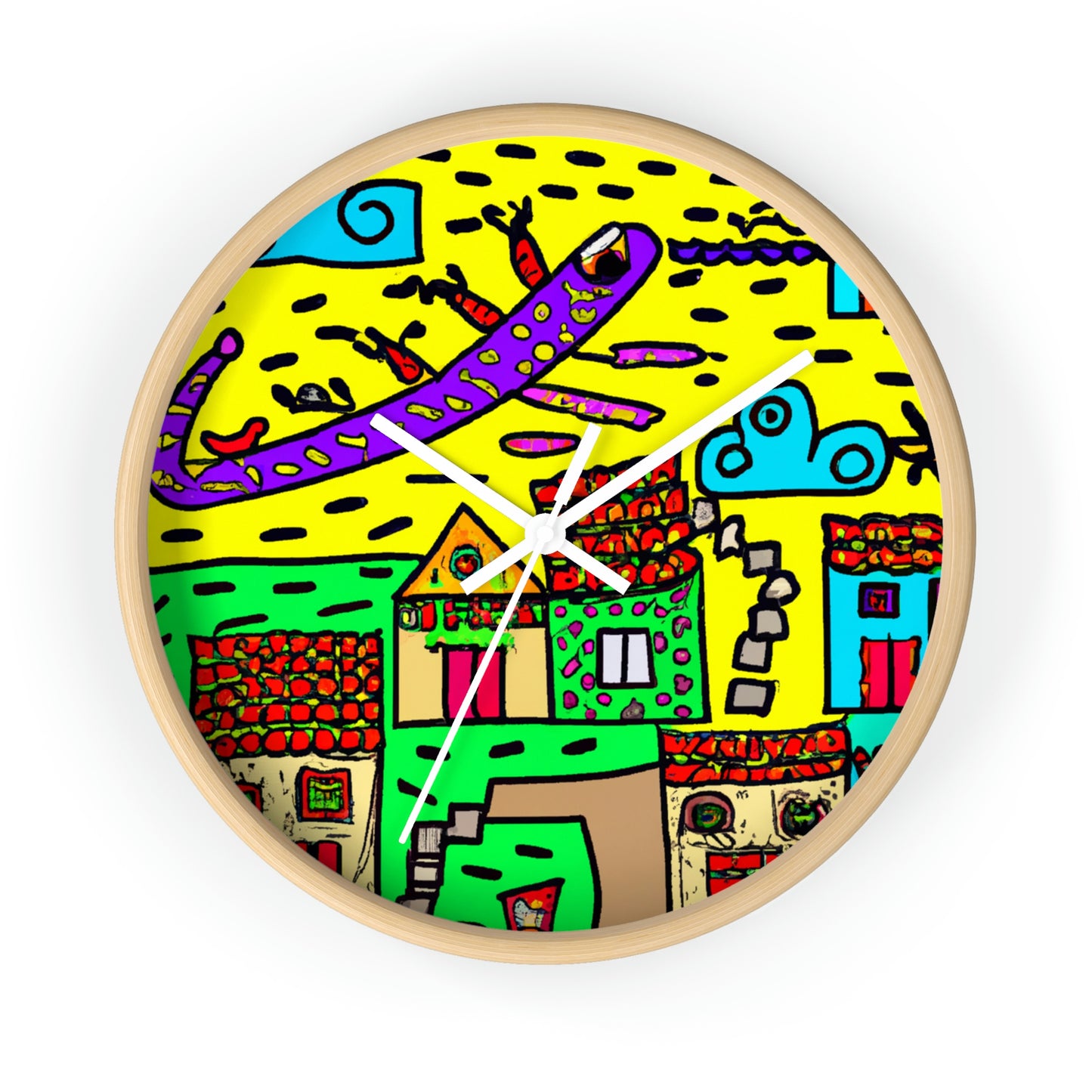 "A Slumbering Village of the Soaring Dragon" - The Alien Wall Clock