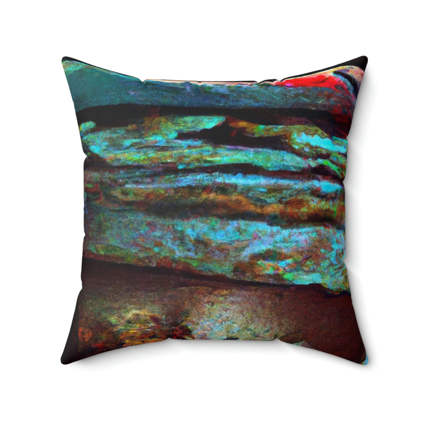 "Dusk at Sea: A Tempestuous Gathering" - Das Alien Square Pillow