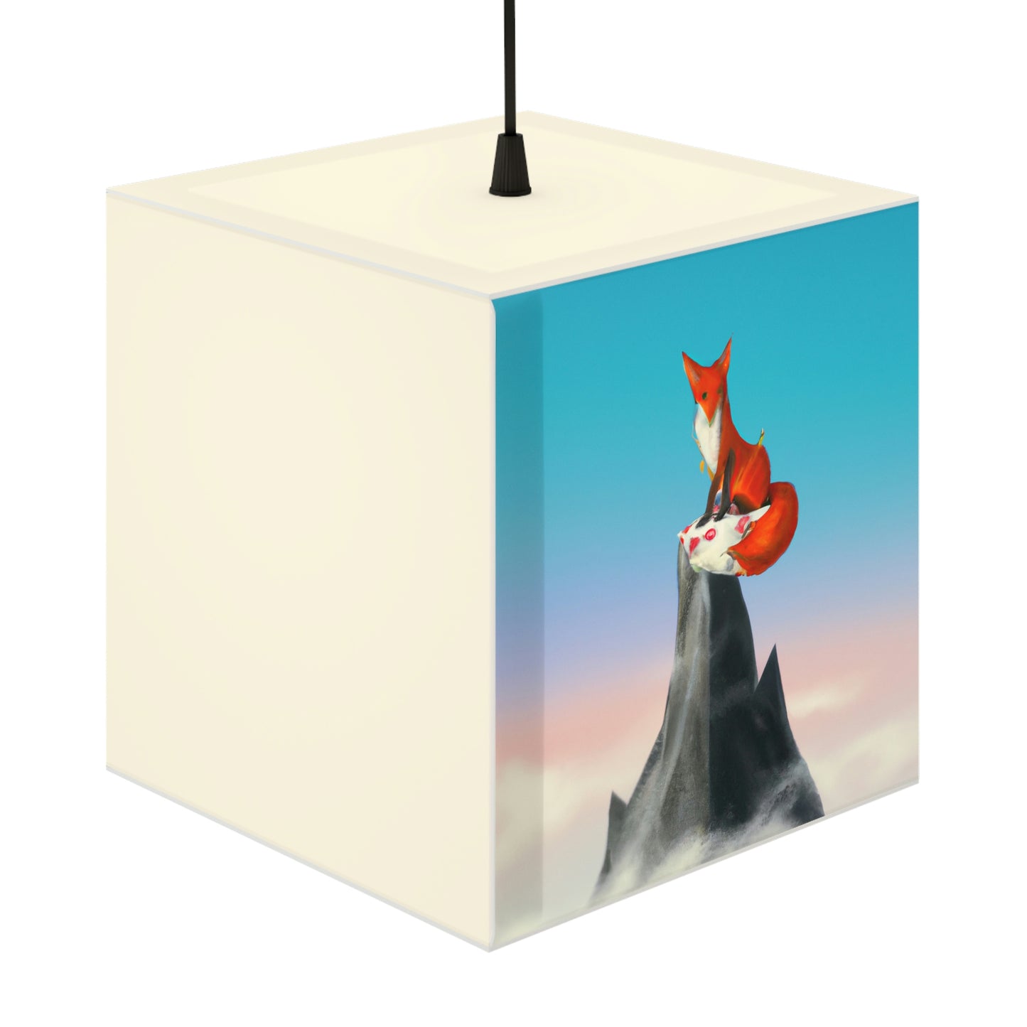 Der Fuchs, der auf dem Berg gipfelt - Die Alien Light Cube Lampe