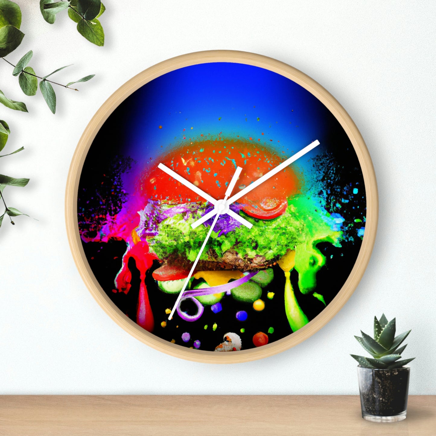 "Burger Rainbow" - The Alien Wall Clock