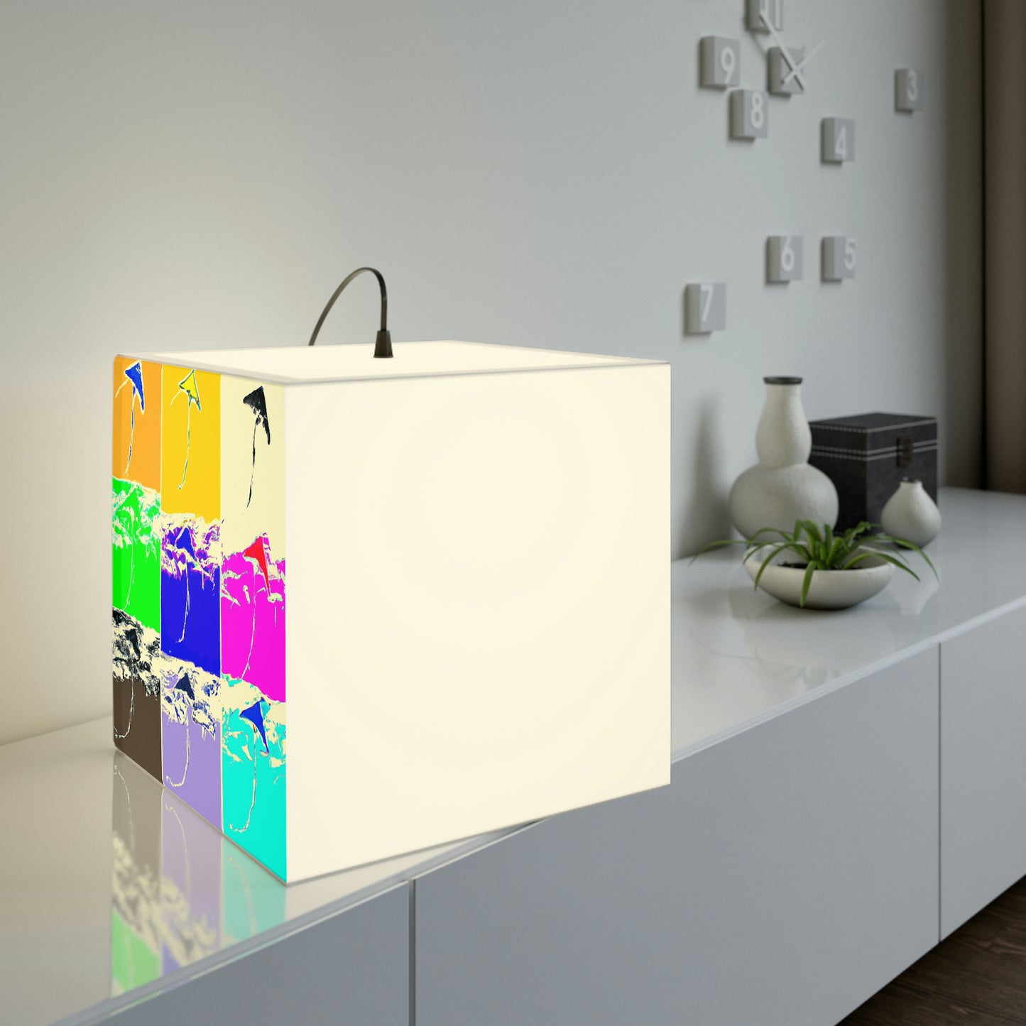 "Kites Aflutter in the Vibrant Sky" - The Alien Light Cube Lamp