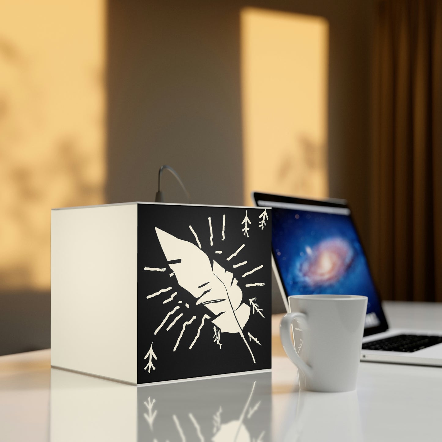 Lost in the Shadows: The White Feather's Journey - The Alien Light Cube Lamp