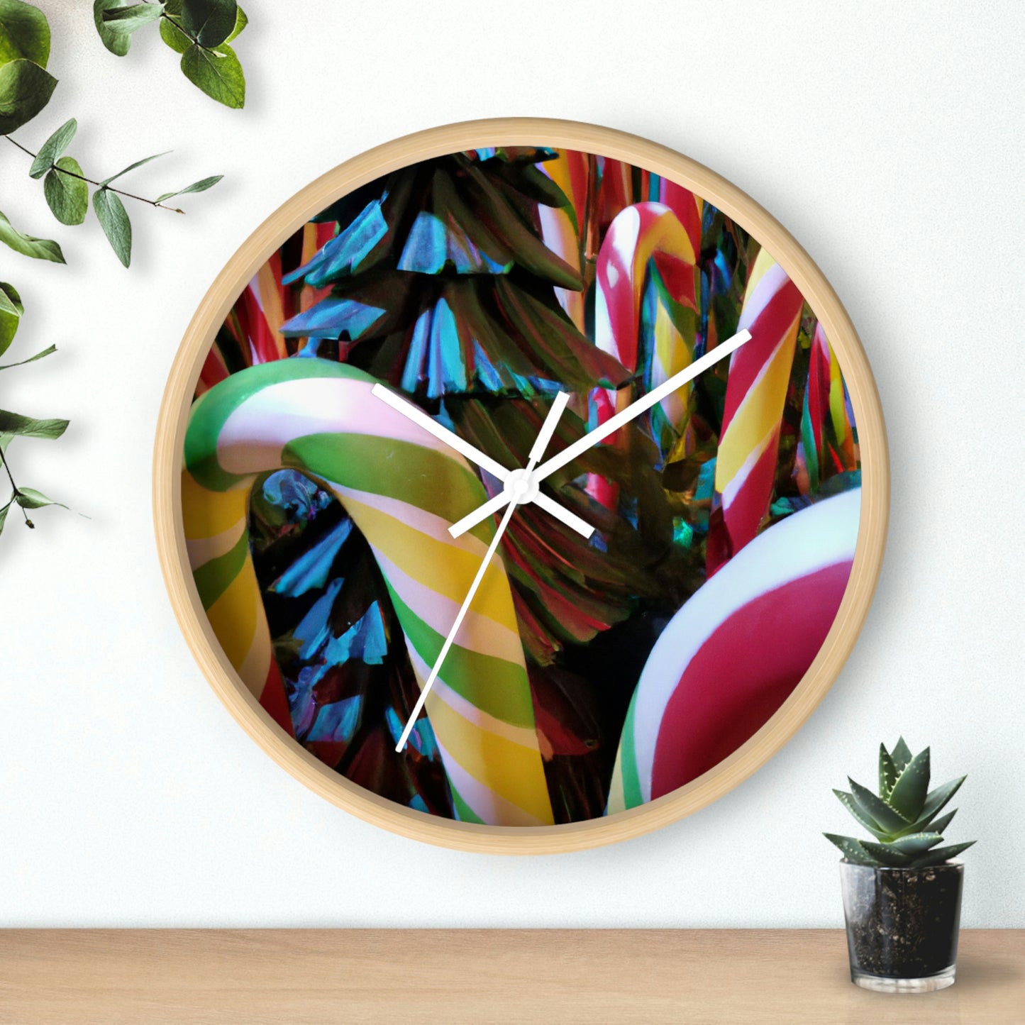 "Candy Cane Wonderland" - The Alien Wall Clock