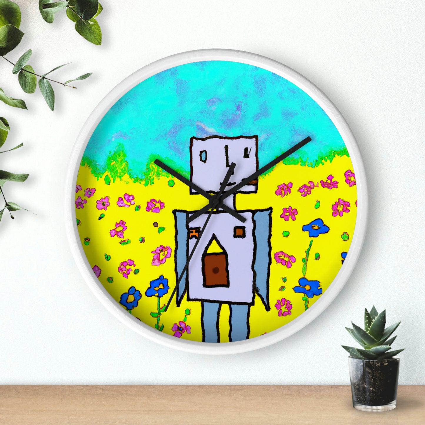 "Un pequeño milagro en un mar de flores" - El reloj de pared alienígena