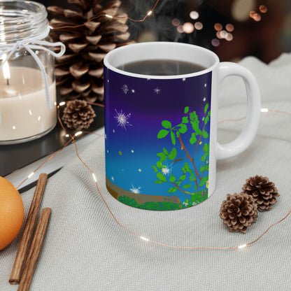 "A Celestial Garden of Color" - The Alien Ceramic Mug 11 oz