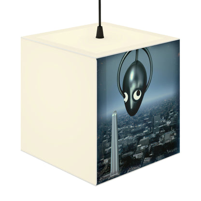 "Ein ferner Funke: Die Suche eines Außerirdischen nach einem Zufluchtsort in der Stadt." - Die Alien Light Cube Lampe