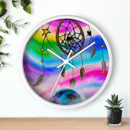 "Una galaxia de sueños: un colorido atrapasueños captura el polvo de estrellas que cae" - El reloj de pared alienígena