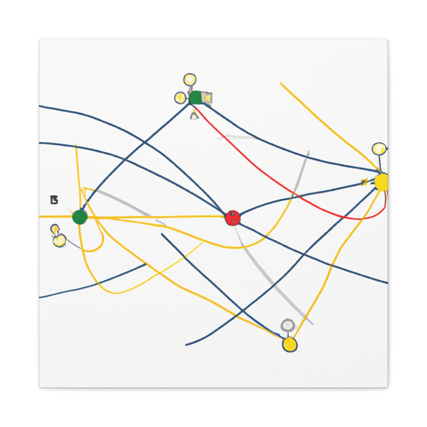 „Erforschung der dynamischen Topologie: Kunstvolle Visualisierung einer Netzwerkstruktur.“ - Das Alien-Canva