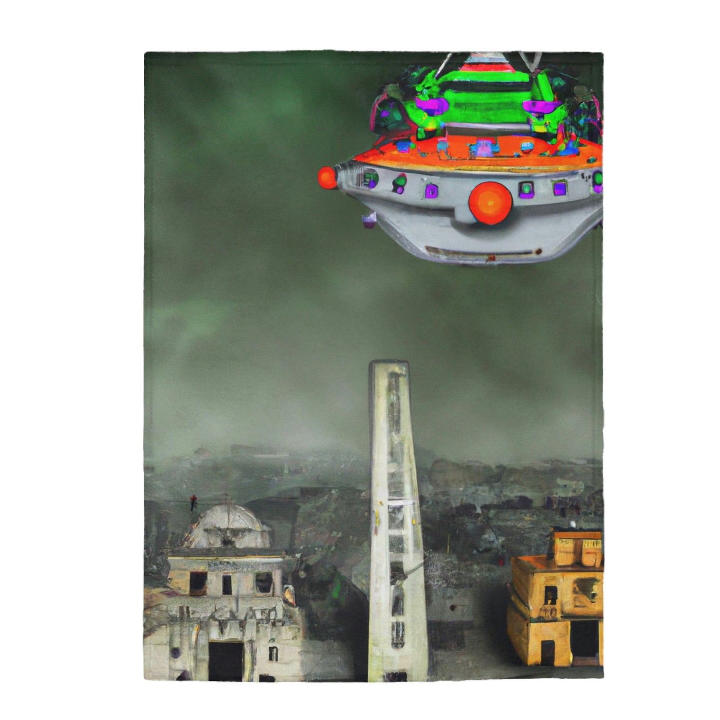 "Conundrum in the Ruins" - The Alien Velveteen Plush Blanket