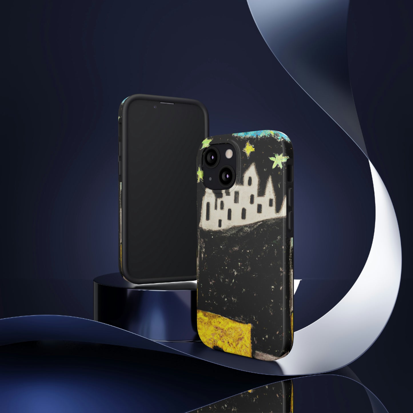 "Cosmic Oasis: Eine Reise in eine schwimmende Stadt inmitten des Sternenmeers" - Die Alien Tough Phone Cases