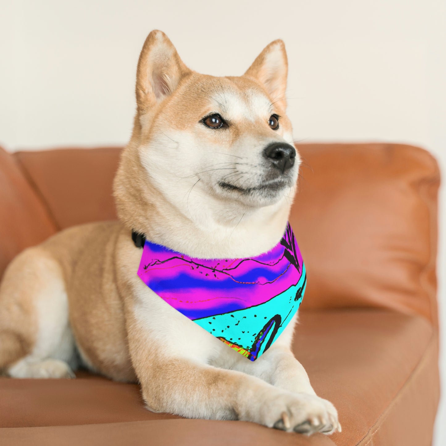 "Glow of the Neon Sea" - The Alien Pet Bandana Collar