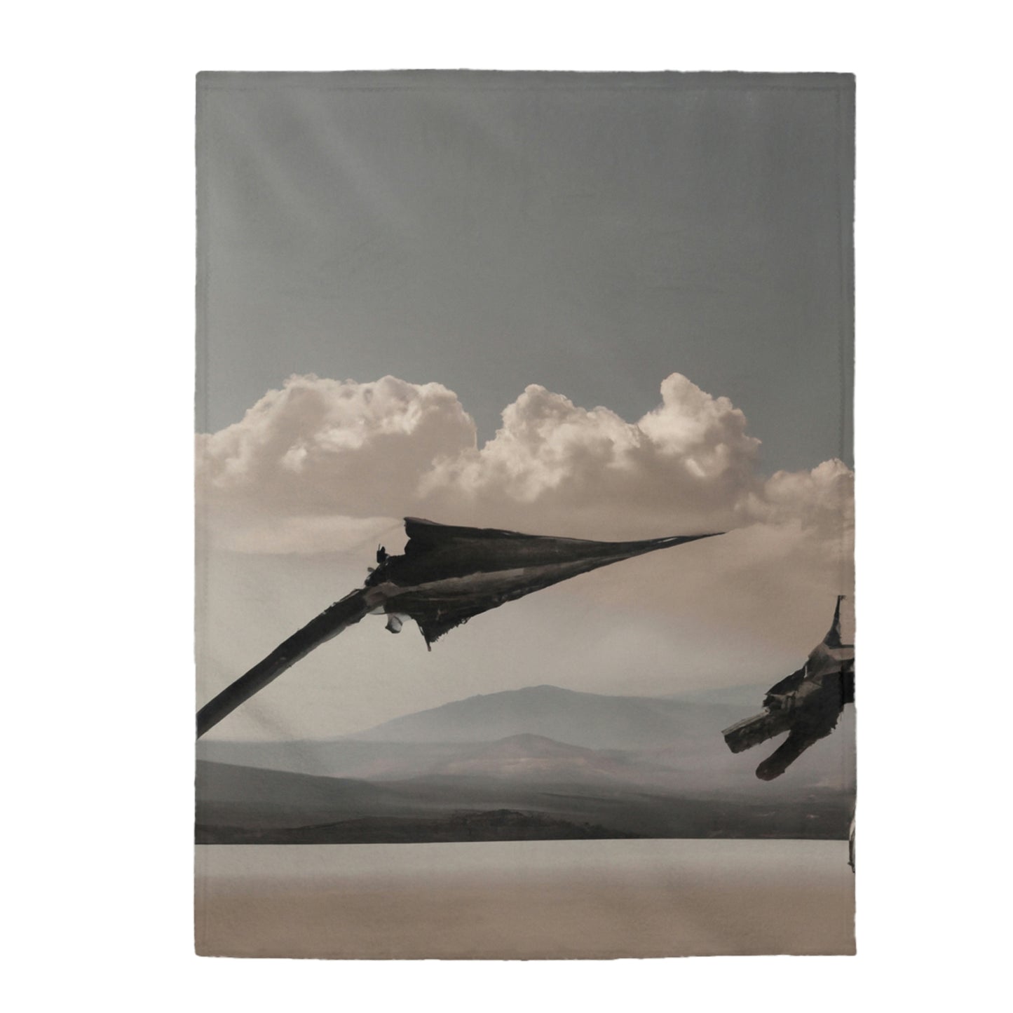 "A Warrior's Last Stand: The Battle Against the Metal Dragon" - The Alien Velveteen Plush Blanket