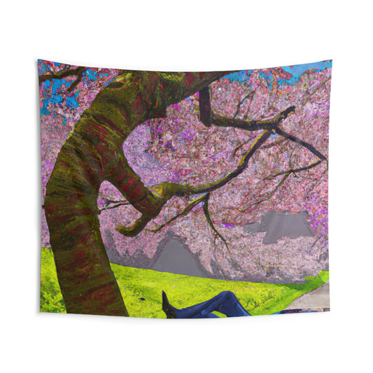 "A Moment of Calm Beneath the Cherry Blossoms" - The Alien Wall Tapestries