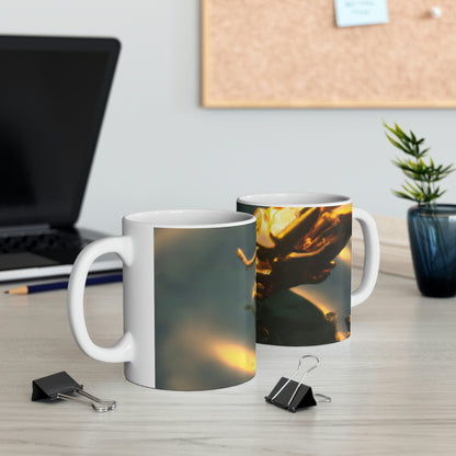 "Dragón descendente" - Taza de cerámica Alien 11 oz